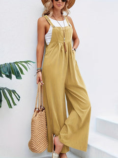 Ärmelloser Boho-Jumpsuit für Damen in Gelb