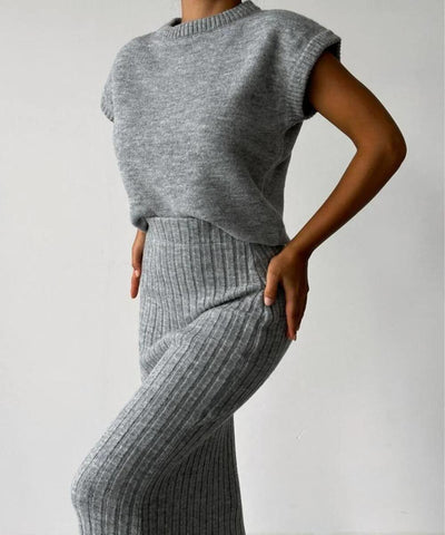 Carissa - Passendes Top und Midi-Rock - Strick-Set