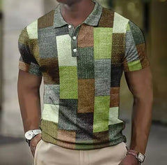 Klaas | Herren Colorblock Poloshirt in Grün