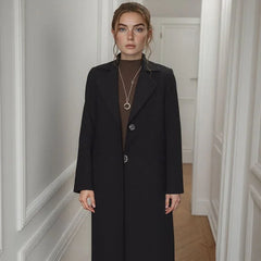 Lady Luxe™ Mantel mit Samtfutter / Ein eleganter Klassiker, der mit Charme wärmt! in Schwarz