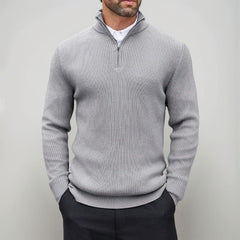 Walhalla™-Pullover aus hochwertigem Rippstrick mit Rollkragen / Minimalistisches Design, makellose Struktur und eine beeindruckende Präsenz! in Grau