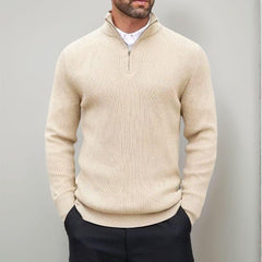Walhalla™-Pullover aus hochwertigem Rippstrick mit Rollkragen / Minimalistisches Design, makellose Struktur und eine beeindruckende Präsenz! in Beige
