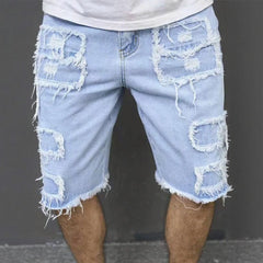 Denver™ Jeans-Shorts mit modernen Rissen und lässigem Stil in Hellblau