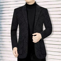 Salzburg™ Blazer mit Strukturierter Webung und Geometrischer Musterung in Schwarz