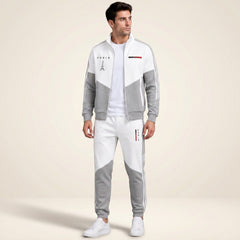 Cassian Paris™ Set mit Stehkragenjacke und Jogginghose in Grau