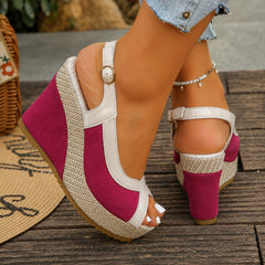 Ravello™ Sandale mit Komfortabler Plateausohle und Eleganten Kreuzriemen in Rosa