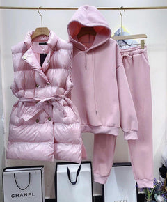 Emma | Trainingspaket Damen Bodywarmer & Jogginganzug in Rosa