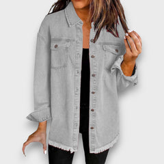 Karela – Klassische Jeansjacke in Grau