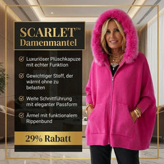 Scarlet™ Damenmantel mit luxuriöser Plüschkapuze in Pink