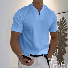 Aureon™-T-Shirt mit Schmaler Passform und Minimalistischem Design in Hellblau