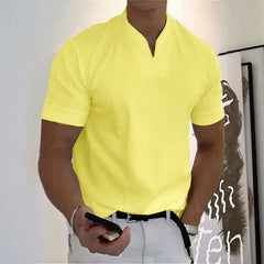 Aureon™-T-Shirt mit Schmaler Passform und Minimalistischem Design in Gelb