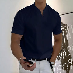 Aureon™-T-Shirt mit Schmaler Passform und Minimalistischem Design in Dunkelblau