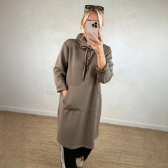 Dalen™ Hoodie im Kleidstil mit Urbanem Design in Khaki