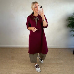 Dalen™ Hoodie im Kleidstil mit Urbanem Design in Bordeauxrot