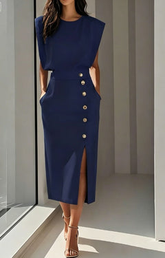 Elegantes Midikleid für Frauen – Zeitloser Stil für jeden Anlass in Marineblau