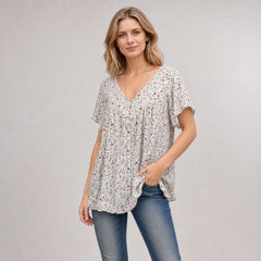 Lisboa™ Bluse aus Premium-Viskose mit V-Ausschnitt in Weiß