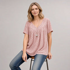 Lisboa™ Bluse aus Premium-Viskose mit V-Ausschnitt in Rosa