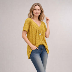 Lisboa™ Bluse aus Premium-Viskose mit V-Ausschnitt in Gelb