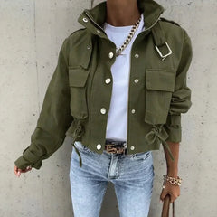 Valkyra™ Jacke Im Cropped-Schnitt Mit Modernem Utility-Design in Grün
