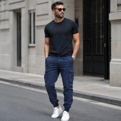 Everest™ Cargohose mit Utility-Taschen und Jogger-Bündchen in Blau