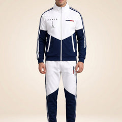 Cassian Paris™ Set mit Stehkragenjacke und Jogginghose in Blau