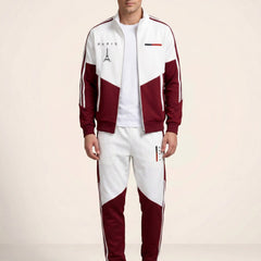 Cassian Paris™ Set mit Stehkragenjacke und Jogginghose in Rot