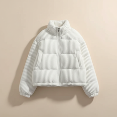 Zurich Quilted Puffer Jacket in Ivory