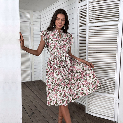 Dorota - Stilvolles Geblümtes Kleid