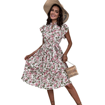 Dorota - Stilvolles Geblümtes Kleid