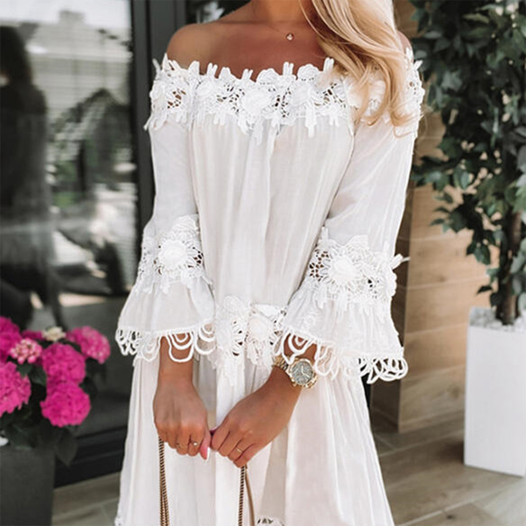 Welma - Stilvolles schulterfreies Kleid