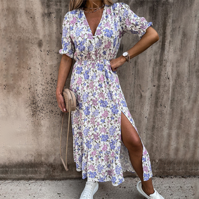 Waltraud - Lässig Geschlitztes Kleid