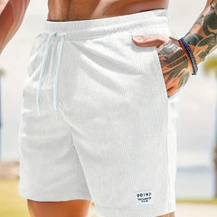 Joshua | Herren Legere strukturierte Shorts in Weiß
