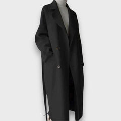 Esmara – Langer Mantel mit Bindegürtel in Schwarz