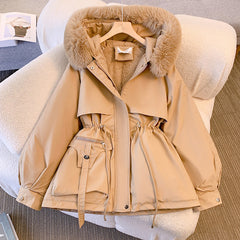 Aurélie - Luxuriöser, warmer Wintermantel für Frauen in Khaki (Am meisten gekauft)