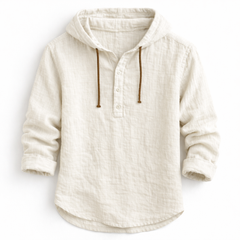 Alton - Atmungsaktiver Leinen-Hoodie in Weiß