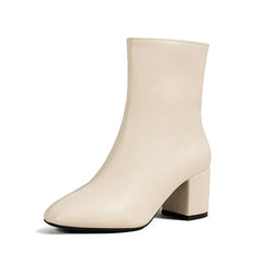 Damen Dirndl Schuhe | Mit Seitlichem Reißverschluss in Cremeweiß