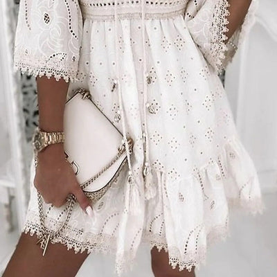 Filipa - Bohemian Kleid mit Spitzen Details