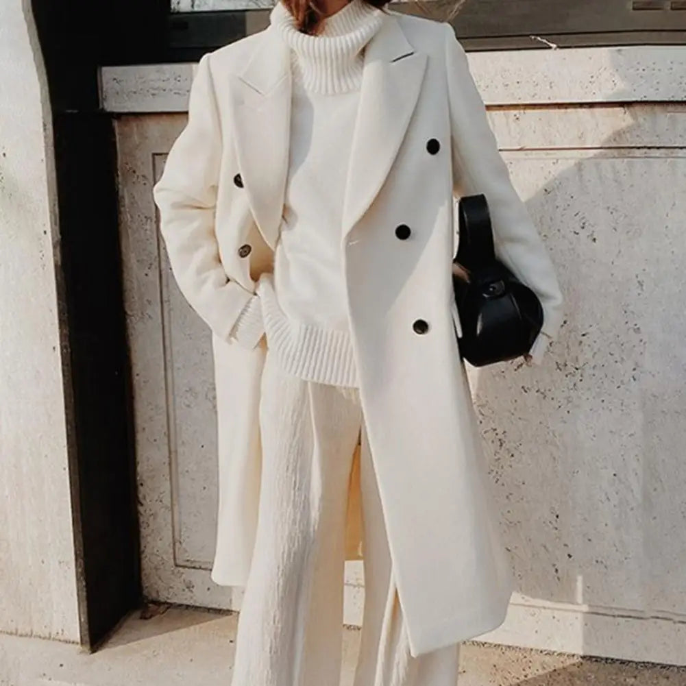 Eleganter Doppelreihiger Trenchcoat für Damen | Reverskragen