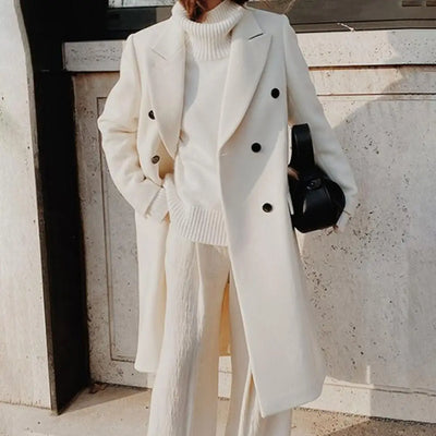 Eleganter Doppelreihiger Trenchcoat für Damen | Reverskragen