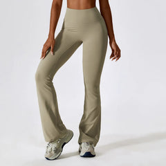 Yoga-Hose mit Schlaghose für Frauen in Khaki