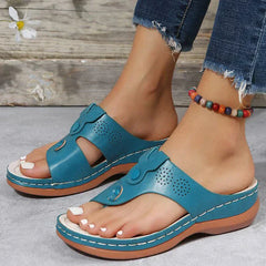 Rosario® | Hochwertige Sandalen mit Keilabsatz in Blau