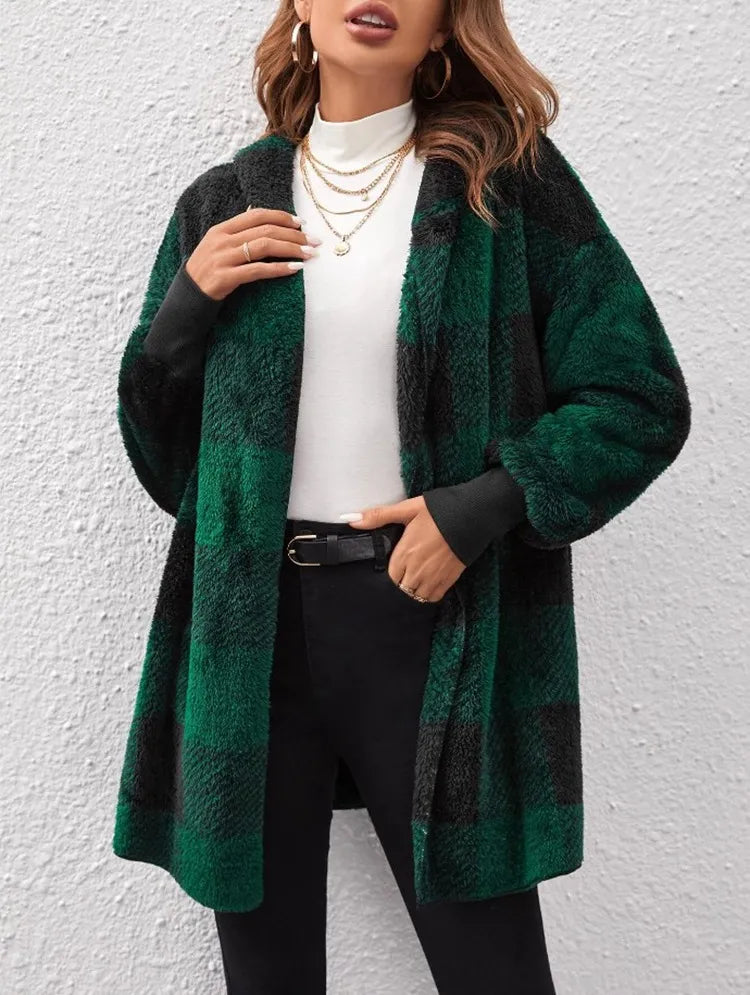 Ralph Mattew Lässige karierte Strickjacke
