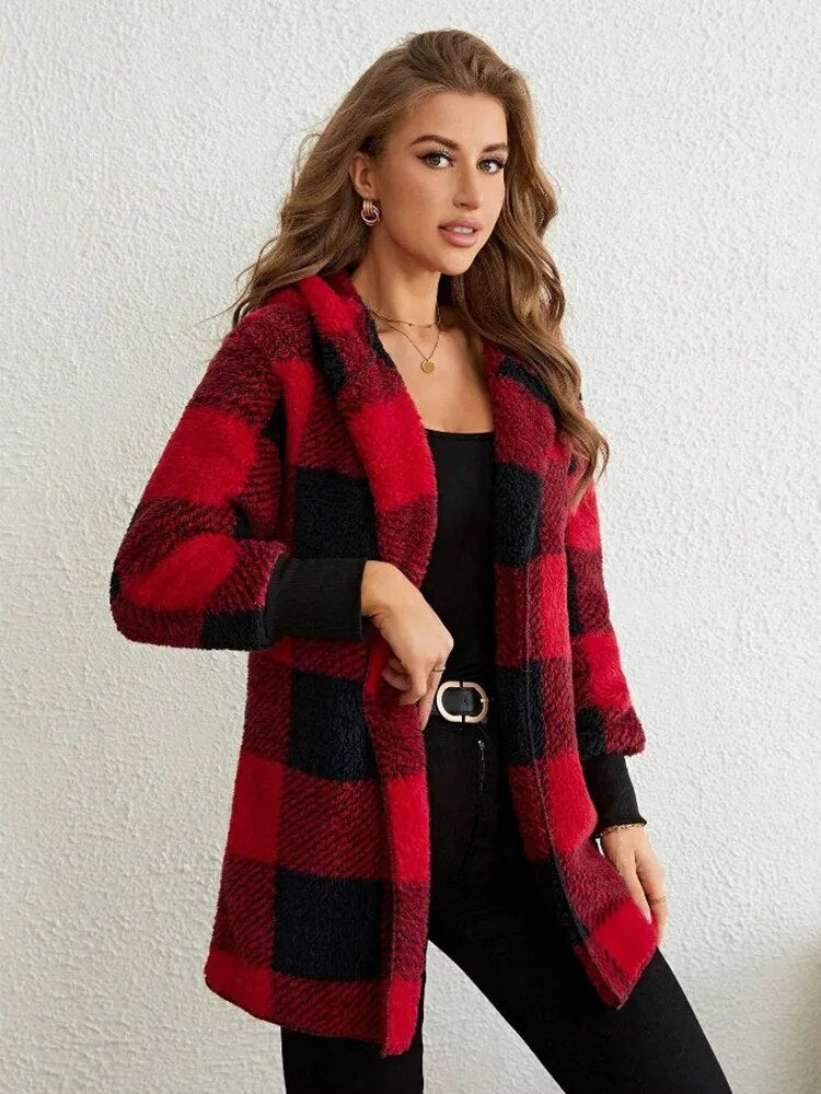 Ralph Mattew Lässige karierte Strickjacke