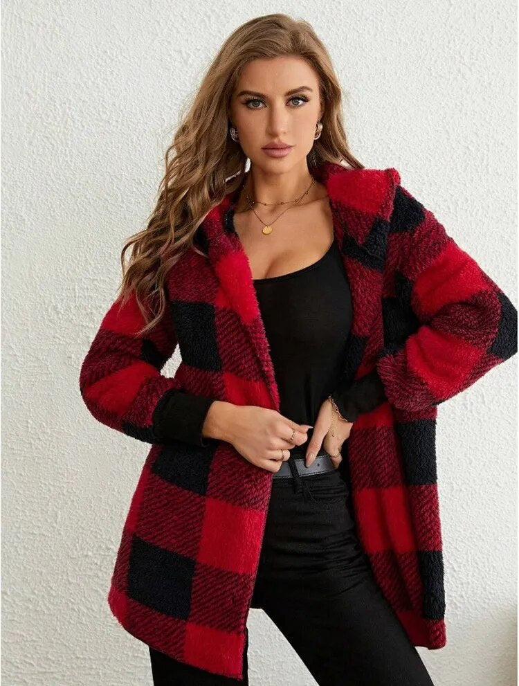 Ralph Mattew Lässige karierte Strickjacke