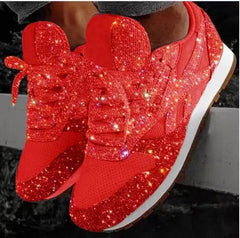 Nor - Lässige Glitzerschuhe mit Pailletten in Rot