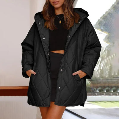Women's Winter Diamond Steppjacke mit Kapuze