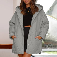 Women's Winter Diamond Steppjacke mit Kapuze in Türkis