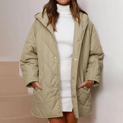Women's Winter Diamond Steppjacke mit Kapuze