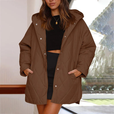 Women's Winter Diamond Steppjacke mit Kapuze
