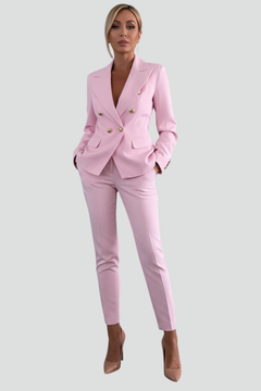 Johanna | Damen Lässig Blazer Anzug Set in Rosa